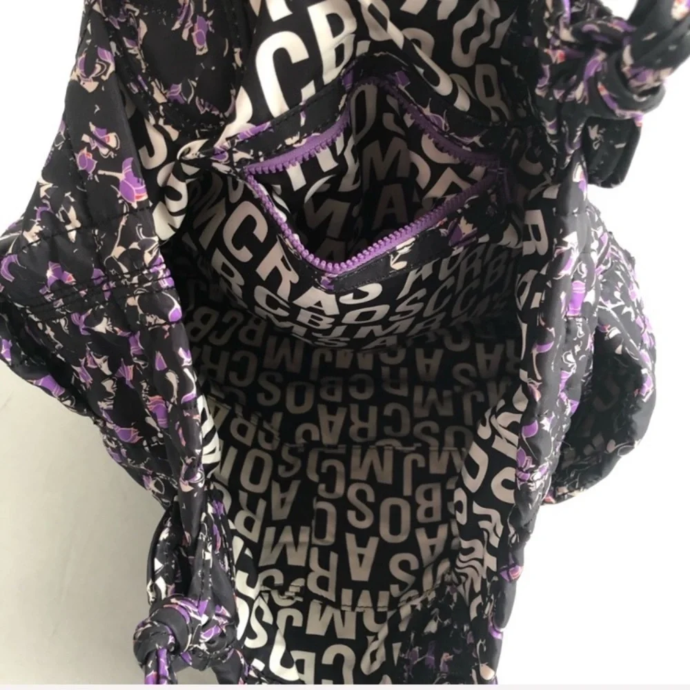 Marc by Marc Jacobs purple and black multicolor large floral tote